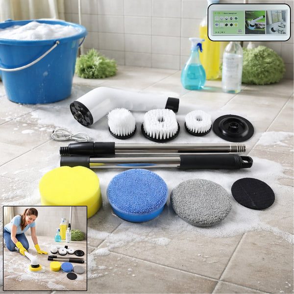 Electric Spin Scrubber – Cordless 9-in-1 Cleaner with Telescopic Handle Your Brand