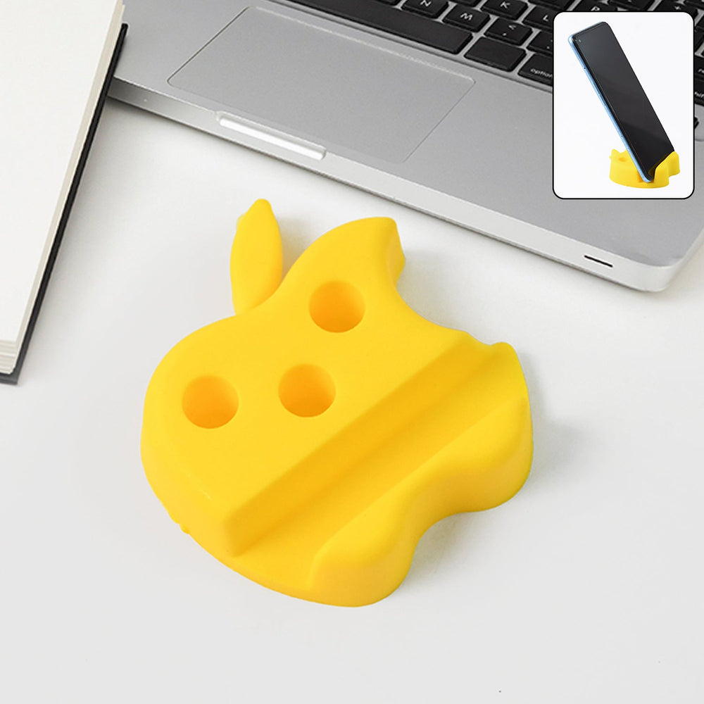 Apple-Shaped Mobile Stand with Pen Holder – Dual Function Desk Organizer Your Brand