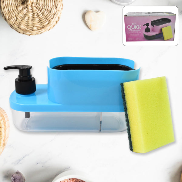 3-in-1 Soap Dispenser – Kitchen & Bathroom Organizer | VelvetBubbles Your Brand