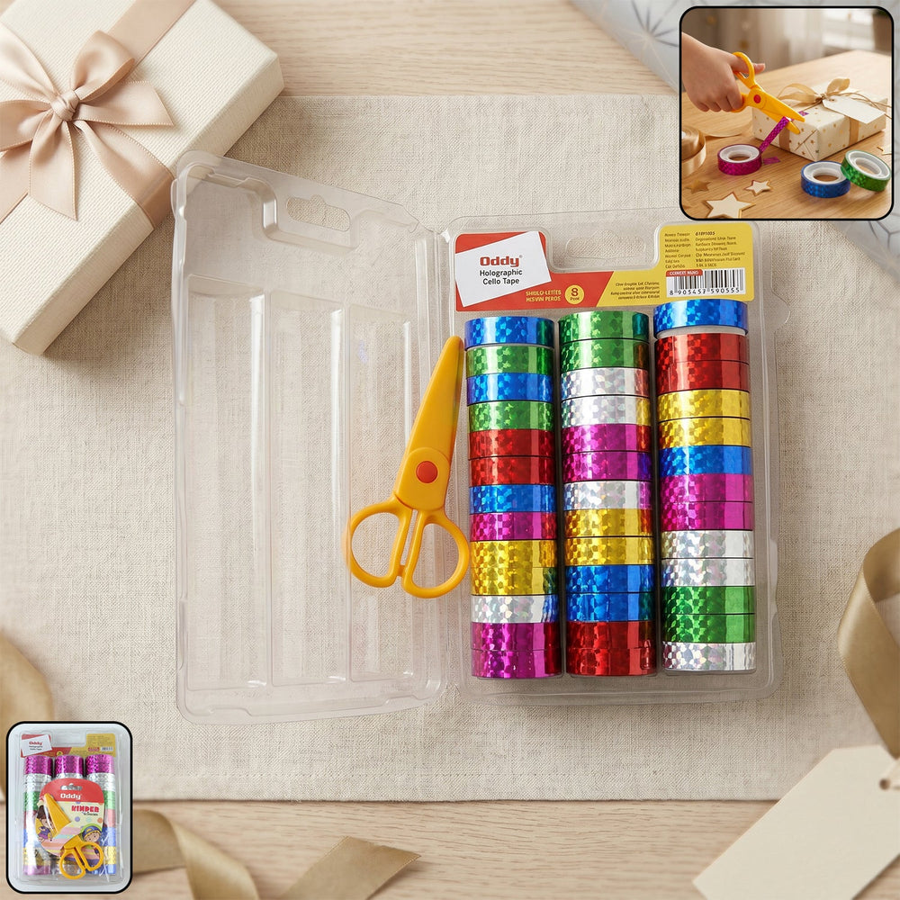 Holographic Decorative Tape Set Ð Vibrant 39-Roll Creative K Home Organization Storage
