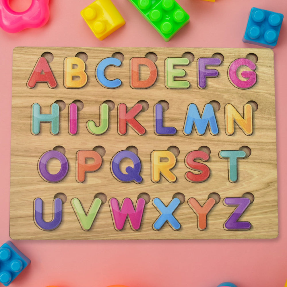 Wooden ABC Puzzle Home Organization Storage Solution Storage