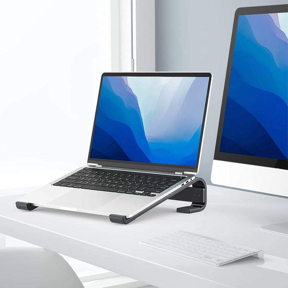 Fixed Metal Laptop Stand – Sturdy Ergonomic Desk Riser for Work Your Brand