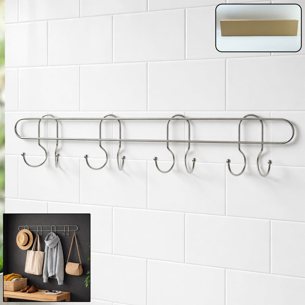 Heavy Duty Wall Mounted Hook Rack Kitchen Storage Organizer Solution