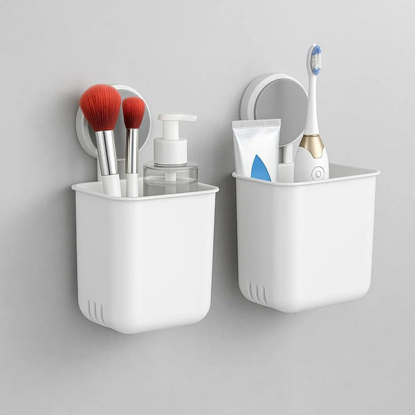 Wall Mounted Bathroom Organizer Cups for Space Saving and Decluttering Your Brand