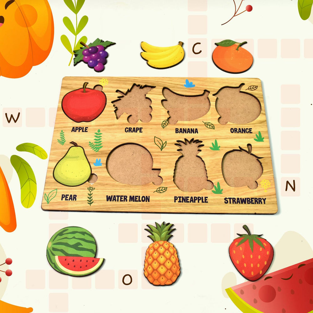 Wooden Fruit Puzzle Home Organization Storage Solution Storage
