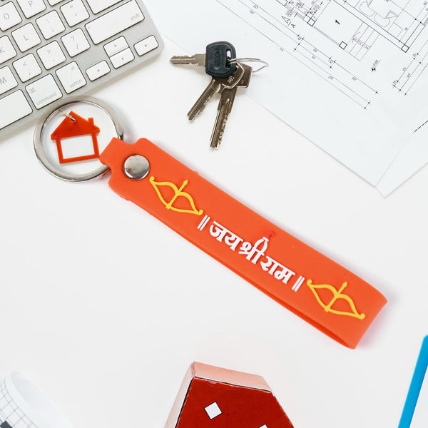 Jai Shree Ram Keychain - Durable Silicone with Metal Hook | Styleva - product image