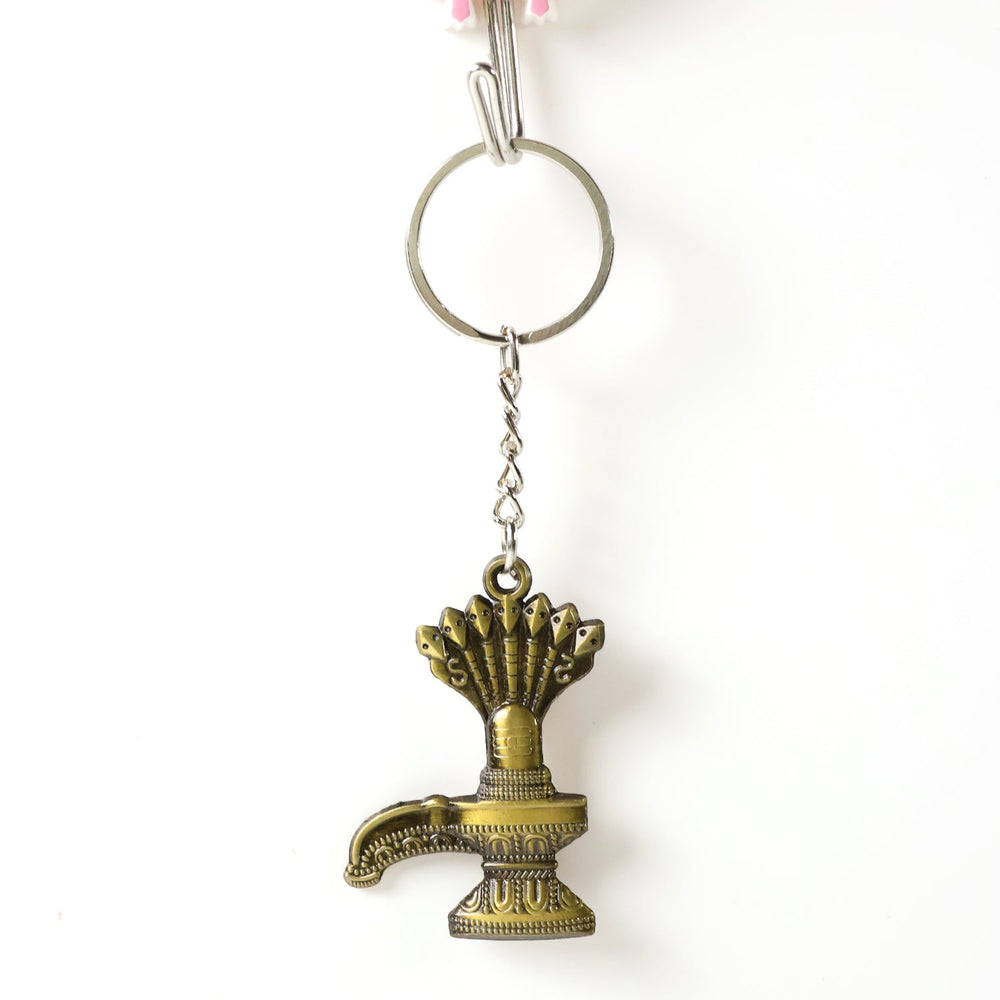 Lord Shiva Shivaling Metal Keychain Home Organization Storage Solution