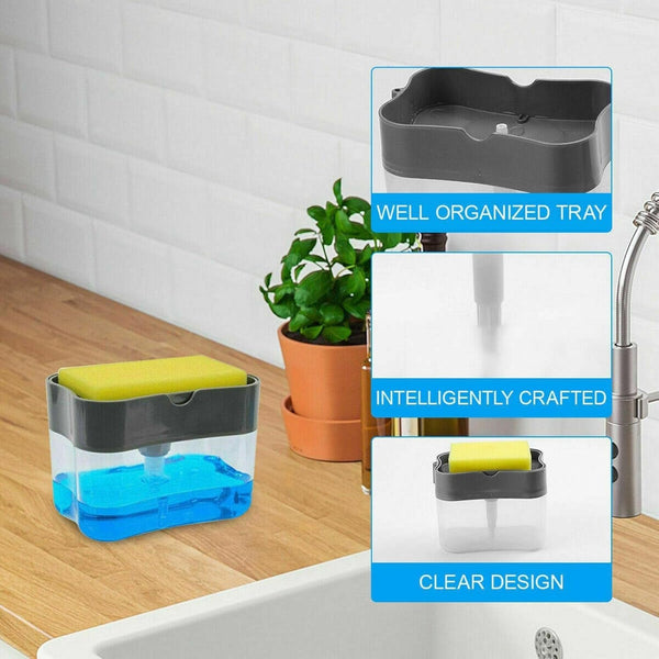 2-in-1 Soap Dispenser – Built-in Scrub Holder & Organiser | Konvex Your Brand