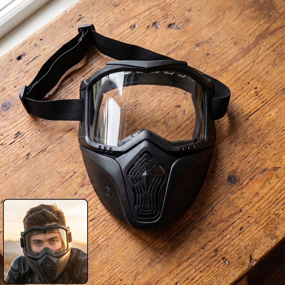 Protective Bike Goggle Face Mask Ð Detachable Shield for Out Portable Travel