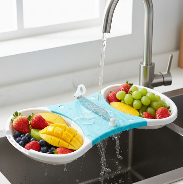 Vegetable Cutter and Washer Kitchen Storage Organizer Solution