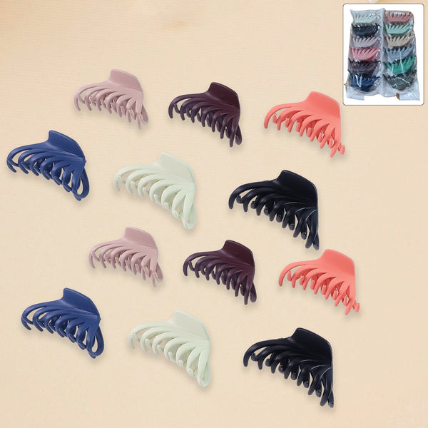 Hair Claw Clips Set - Matte Finish & Strong Grip, 12 Pieces - product image