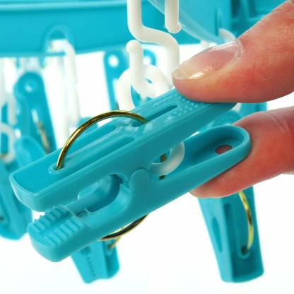 18-Clip Cloth Drying Hanger Bedroom Organization Furniture Storage