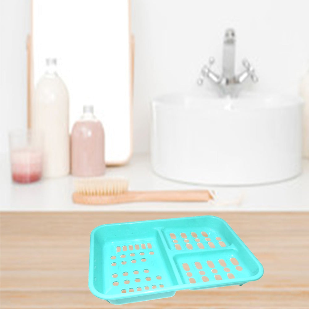 Self-Draining Soap Dish Kitchen Storage Organizer Solution Storage