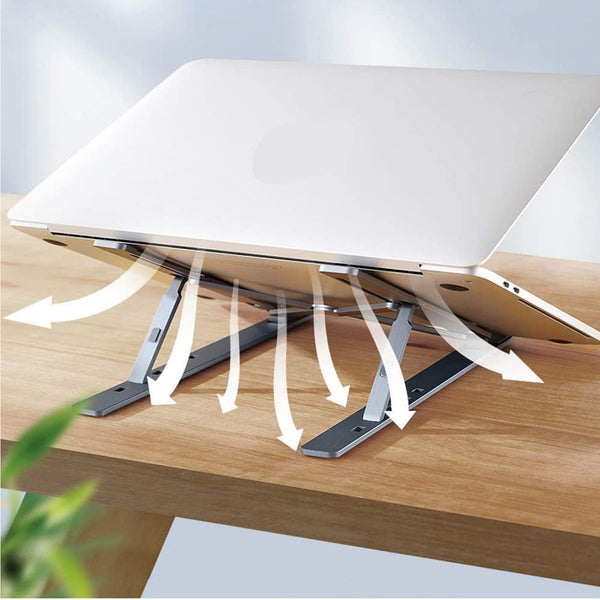 Portable Laptop Stand – 6-Angle Metal Riser for Desk | Wiregenix Your Brand
