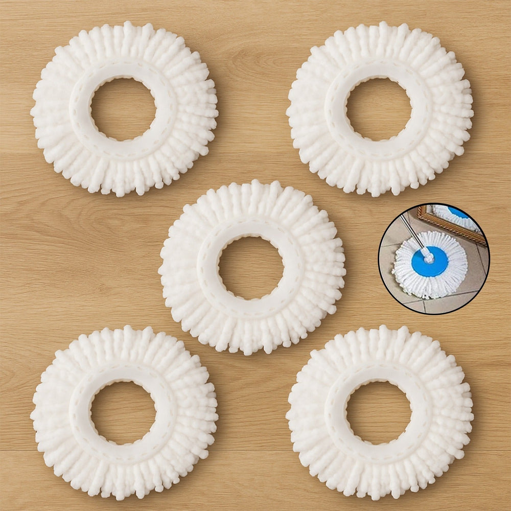 Microfiber Spin Mop Refill Head – 360° Rotating 5 Pack for Efficient Cleaning Your Brand
