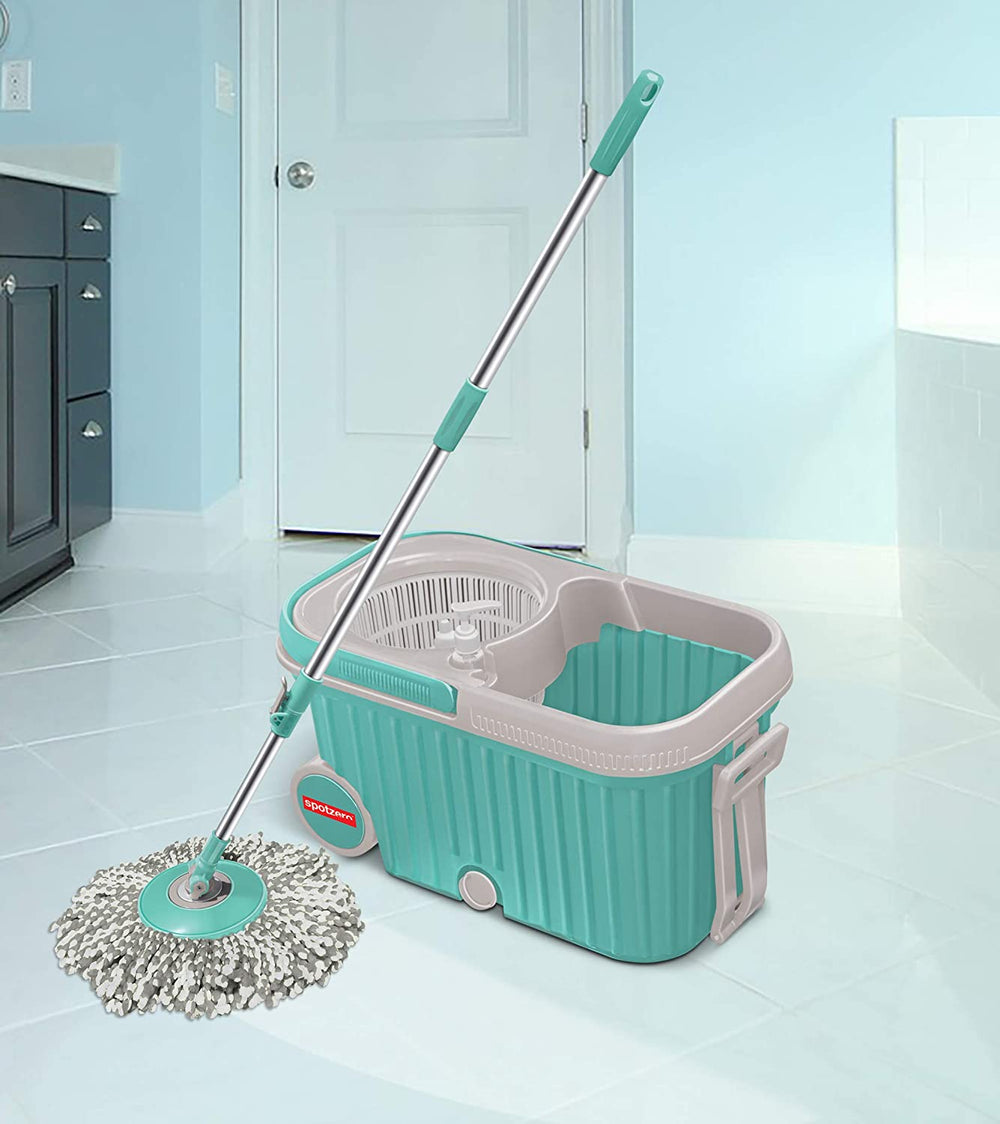 360 Spin Mop with Wheels – Microfiber, Auto-Fold Handle | Ganesh Your Brand