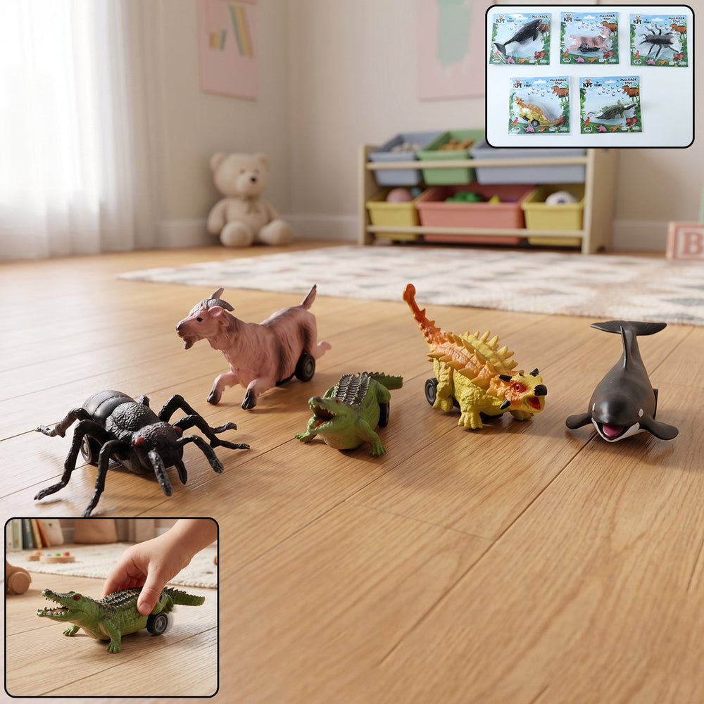 Kids Animal Pull Back Toy Ð Fun Rolling Motion & Imaginative Home