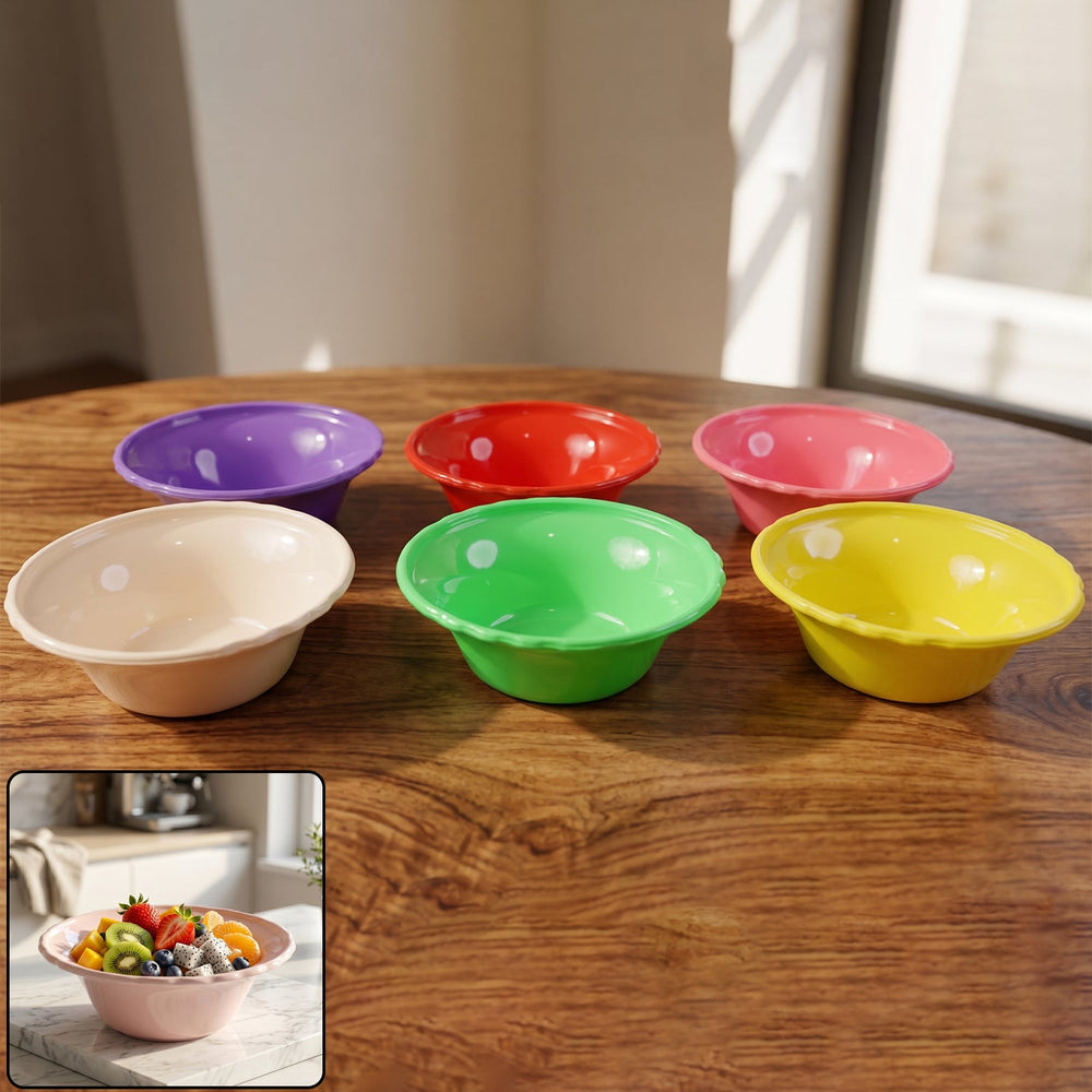 Plastic Serving Bowl Set Ð Bright, Durable & Unbreakable for Kitchen Storage