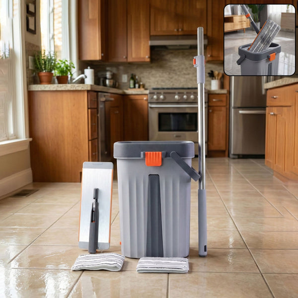 Small Flat Mop Bucket Set – Compact Multipurpose Cleaning Kit Your Brand
