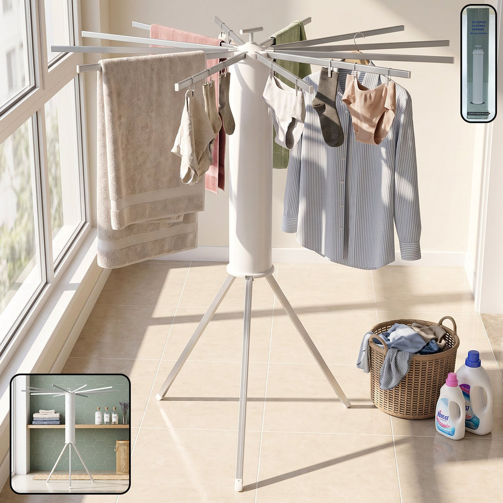 Foldable Octopus Clothes Drying Rack Stand Tripod Cloth Hanger for Home (1 Pc) Your Brand
