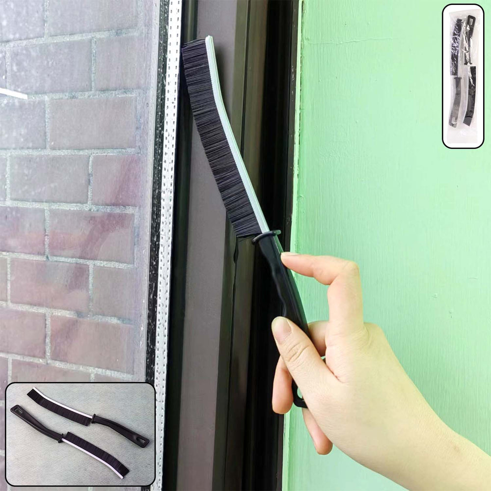 Corner Cleaning Brush – Long Handle Stiff Bristle Set (2 Pc) Your Brand