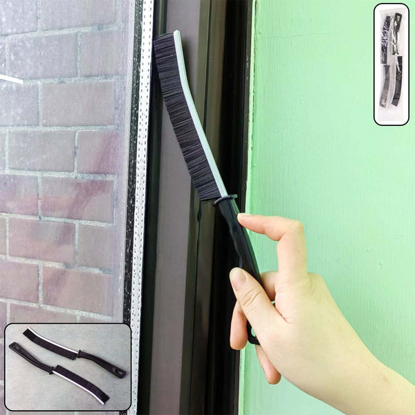 Corner Cleaning Brush – Long Handle Stiff Bristle Set (2 Pc) Your Brand