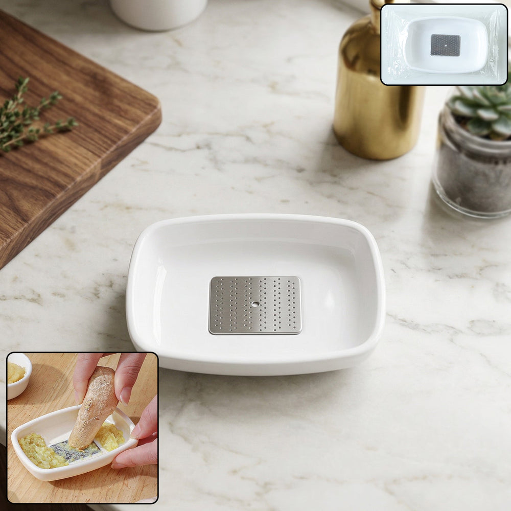 Multipurpose Garlic Ginger Grinding Plate Kitchen Storage Organizer Solution