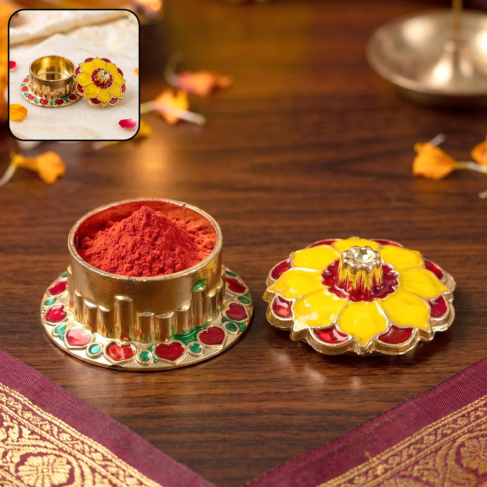 Kankavati Kumkum Box Ð Traditional Decor for Pooja Rituals Multipurpose Storage Organizer