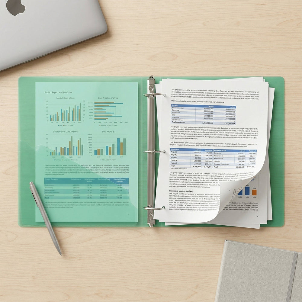 A4 Size Transparent Ring Binder Folder Ð Durable for Documen Home Organization