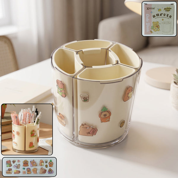 Rotating Desk Organizer – 5 Compartments with 360° Spin for Office & Home Your Brand