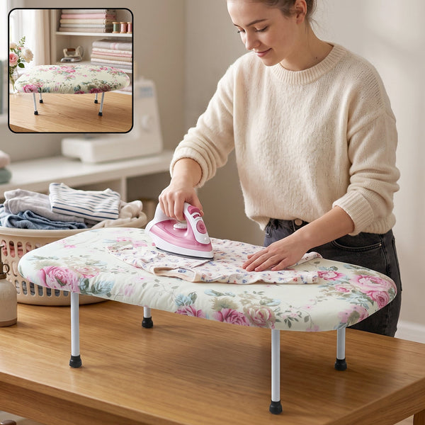 Foldable Tabletop Ironing Board, Portable Mini Iron Board with Cotton Cover (1 Pc) Your Brand
