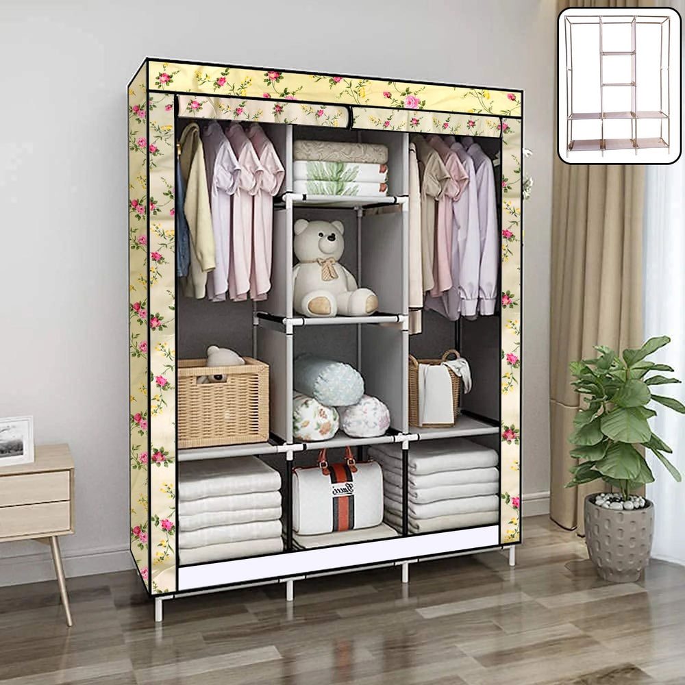 Portable Fabric Wardrobe Closet Multipurpose Storage Organizer Container