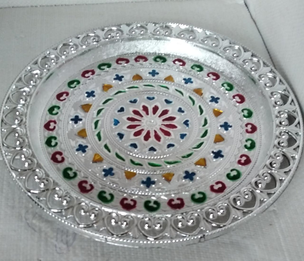 Silver Plated Pooja Thali Home Organization Storage Solution