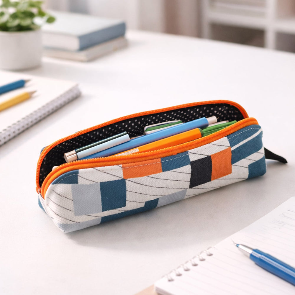Designer Fabric Zipper Pencil Pouch Kitchen Storage Organizer Solution