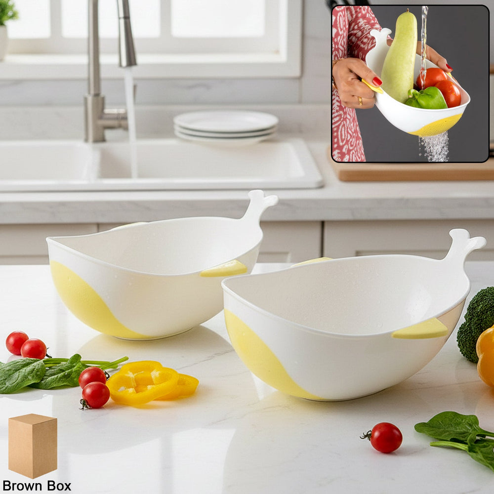 Rice Washing Bowl & Strainer 2 Pc Kitchen Storage Organizer Solution