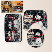 Christmas Bathroom Mat Set – Soft Snowman 3-Piece Décor Your Brand