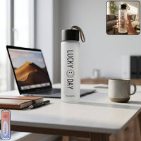 Frosted Glass Water Bottle Ð Leakproof & Travel-Friendly Des Kitchen Storage Organizer