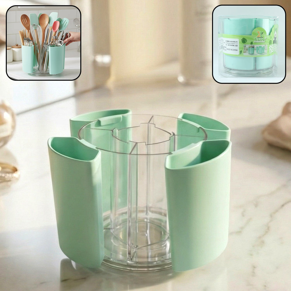 Rotating Pen Holder – 5 Compartment Desk Organizer Stand Your Brand