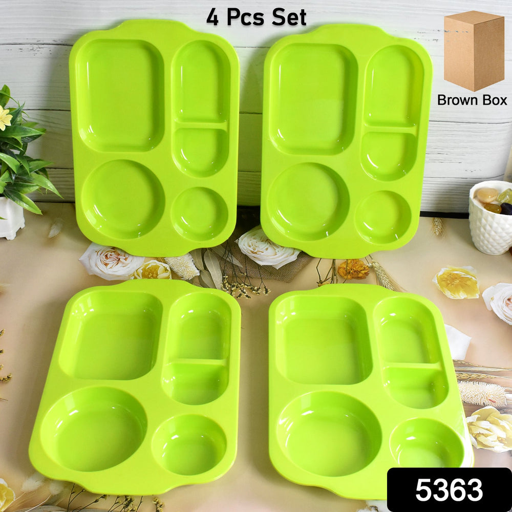 5-Compartment Food Plates Kitchen Storage Organizer Solution Storage