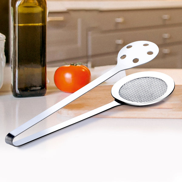 Stainless Steel Skimmer Serving Tong Kitchen Storage Organizer Solution