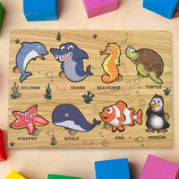 Wooden Sea Animal Puzzle Home Organization Storage Solution
