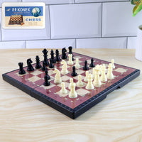 Foldable Magnetic Chess Board - Travel Friendly 24x24 cm Portable Travel Essential