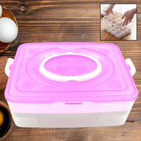 32-Grid Egg Tray with Lid & Handle Kitchen Storage Organizer Solution