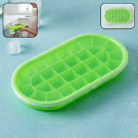 Oval Silicone Ice Cube Tray Kitchen Storage Organizer Solution
