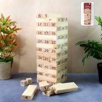 Numbered Wooden Tumbling Tower Home Organization Storage Solution