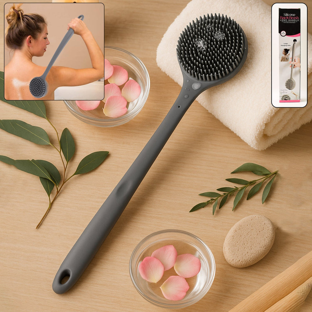 Silicone Back Scrubber Brush – Long Handle for Gentle Exfoliation Your Brand