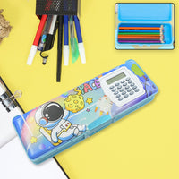 Geometry Box with Calculator Multipurpose Storage Organizer Container