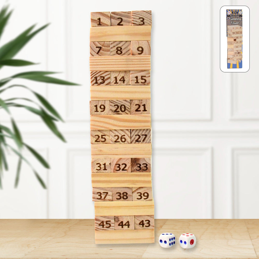 Wooden Tumbling Tower Game Home Organization Storage Solution