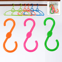 Set of 3 plastic S hooks hanging kitchen and closet items