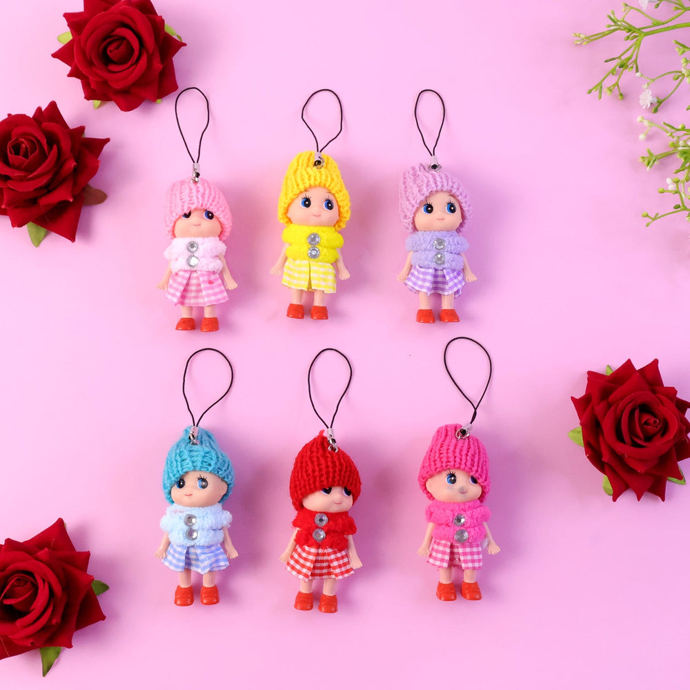 Mini Doll Hanging Keychain Set Home Organization Storage Solution